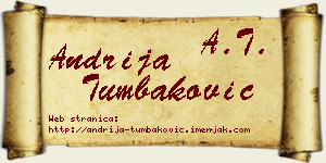 Andrija Tumbaković vizit kartica